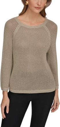 DKNY Metallic Sheer Sweater in Tuscan Grey at Nordstrom, Size X-Small