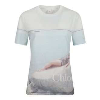 Chlo&eacute; T-Shirts, female, Blue, Size: M Chlo&egrave; T-shirts and Polos