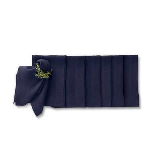 Solino Home Linen Dinner Napkins - Sonoma - Set of 6, 20 x 20 in Indigo Navy at Nordstrom, Size Large