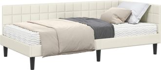 vidaXL Estructura De Cama Esquina Con Colch&oacute;n 2 Uds. Crema Vidaxl