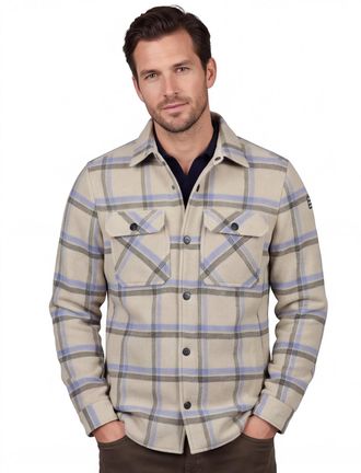 N-Z-A- NEW ZEALAND AUCKLAND NZA overshirt beige geruit polyester