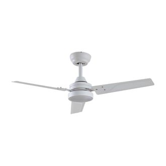 Lindby Ventilador de techo con l&aacute;mpara de metal blanco