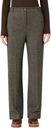 Max Mara Rechte broek - Dames - Straight fit broeken - Bruin - L - Katoen - Broeken