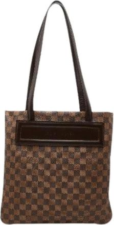 Louis Vuitton Pre-owned Damier Clifton Tote Bag - Dames - Vintage Shopper - Bruin - ONE Size - Leer - Vintage