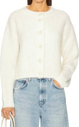4th & Reckless Kinsley Crewneck Cardigan In Cream