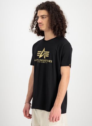 Alpha Industries T-Shirt ALPHA INDUSTRIES Basic T-Shirt BL Carbon, Herren, Gr. XXL, schwarz (schwarz, gold), Obermaterial: 100% Baumwolle, Shirts T-Shirt