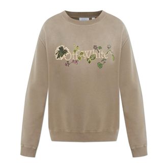Off-white Logo Sweatshirt - Dames - Sweatshirts - Beige - 2XS - Katoen - Hoodies & sweatvesten