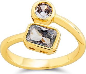 Sterling Forever Gracelyn CZ Crossover Ring in Gold at Nordstrom Rack, Size 7