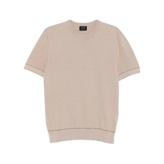 Brioni Round-neck Knitwear, male, Beige, Size: XL Round-neck Knitwear