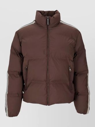 Palm Angels logo track down jacket high collar