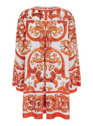 Dolce & Gabbana Womens Dress Orange Silk