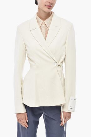 Off-white TAILORING Blazer Foderato con Design a Portafoglio Off-White