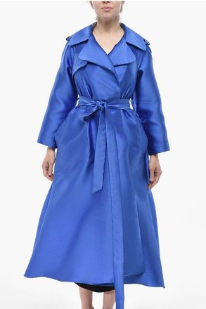Super Blond Satin-Blend Silk Wrap Trench Coat LANVIN size 40