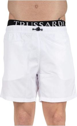 Trussardi Sportieve Heren Zwemkleding met Rits - Heren - Strandmode - Wit - 2XL - Polyester - Badmode