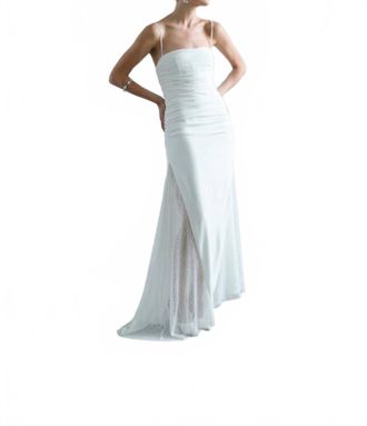 Ila Elle Midi Dress With Side Sequin In White