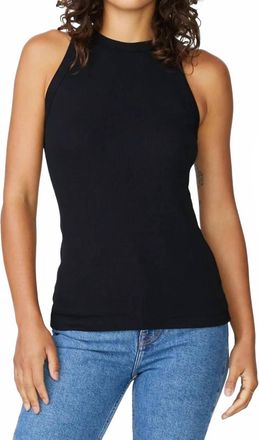 Stateside 2X1 Rib High-Neck Tank Top In Black