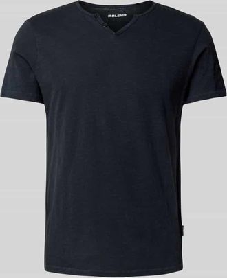 Blend T-Shirt mit Serafino-Ausschnitt in Black, Gr&ouml;&szlig;e XXL