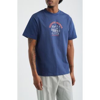 Service Works Soup For the Soul Organic Cotton Graphic T-Shirt in Navy at Nordstrom, Size Xx-Large