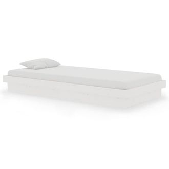 Berkfield Home Bed Frame without Mattress White Solid Wood Single