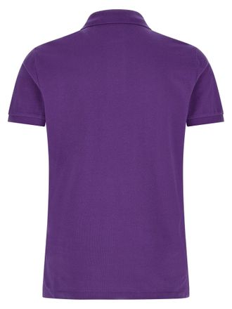 Polo Ralph Lauren Logo-Embroidered Piqu&eacute; Cotton Polo - Purple