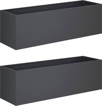 vidaXL Macetero De Jard&iacute;n 2 Uds. Gris Antracita 100 X 30 X 30 Cm Vidaxl