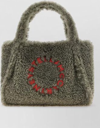 Stella McCartney stella logo shearling tote bag