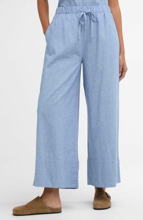 Barbour Josie Linen & Cotton Pants in Light Chambray at Nordstrom, Size 4 Us