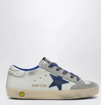 Golden Goose Super-Star sneaker in blue leather and ice suede