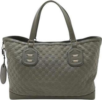 Gucci Pre-owned GG Neoprene Nylon Leather Tote Bag - Dames - Vintage Shopper - Grijs - ONE Size - Nylon - Vintage