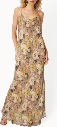 Cami NYC Luanna Metallic Chiffon Maxi Dress in Morning Flourish at Nordstrom, Size Xx-Small