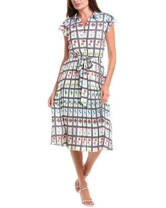 T Tahari Flutter Sleeve Midi Dress