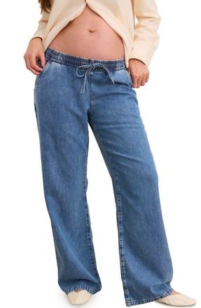 Hatch The Drapey Denim Wide Leg Pant in Vintage Dream Blue at Nordstrom, Size X-Small