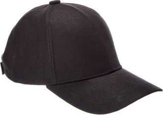 Vince Embroidered Linen Baseball Cap