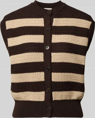 Drykorn Drykorn Regular Fit Weste in Strick-Optik Modell Lydisy in Schoko, Gr&ouml;&szlig;e XL
