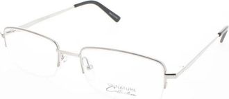 Signature Unisex Silver Tone Rectangular Eyeglass Frames 1129Silver54