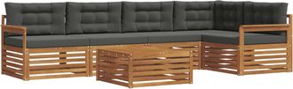 vidaXL Conjunto De Sof&aacute;s De Exterior 6 Uds. Natural Y Antracita Vidaxl