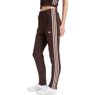 adidas Originals SST 3-Stripe Classic Track Pants in Aurora Coffee/Sandy Pink/ at Nordstrom, Size Xx-Small