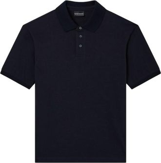 Emporio Armani Micro Eagle Jacquard Jersey Polo Shirt