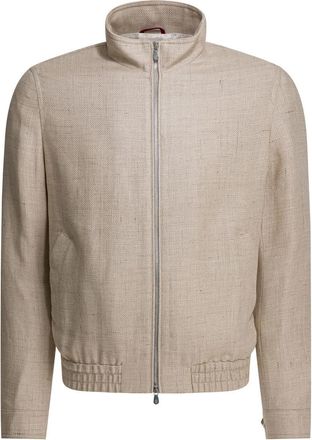 Brunello Cucinelli Silk Linen And Wool Hopsack Jacket