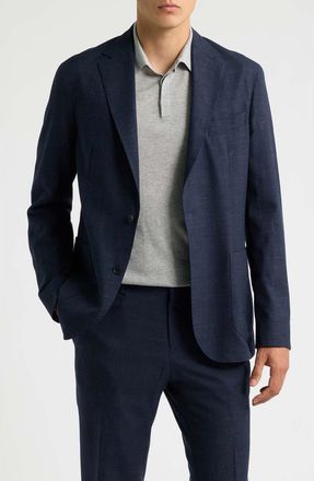 BOSS Hanry Wool and Linen Sport Coat in Dark Blue at Nordstrom, Size 36