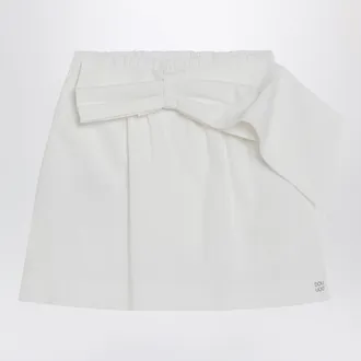 Douuod Ivory cotton mini skirt