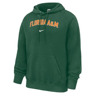 Nike Mens College (Florida A&M University) Club Fleece Pullover Hoodie in Green | M31233FAMU26-DGR