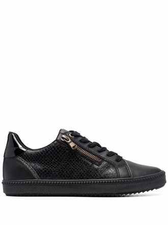 Geox snakeskin-effect trainers - women - Leather/Leather/Rubber - 37 - Black