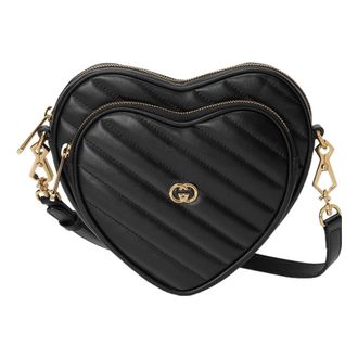 Gucci (WMNS) Gucci Interlocking G Mini Heart Shoulder Bag Black 751628-AACCL-1000