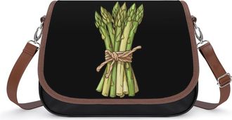 Generic Bunch of Asparagus Small Womens Crossbody Bags Shoulder Handbag with Adjustable Strap for Travel