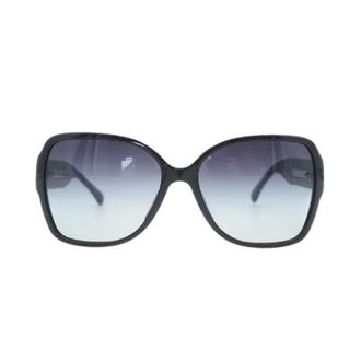 Chanel Pre-owned Accessories, female, Black, Size: ONE SIZE Pre-owned CC Logo Black Frame Sunglasses