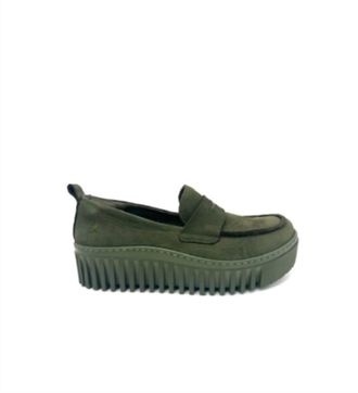 The Art Company Women Brighton Nobuck Loafer In Kaki