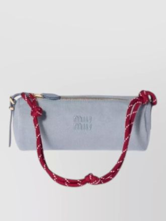 Miu Miu cylindrical gabardine purse rope handle strap