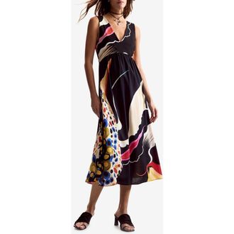 Desigual Abstract Print Sleeveless A-Line Dress in Black at Nordstrom, Size X-Small