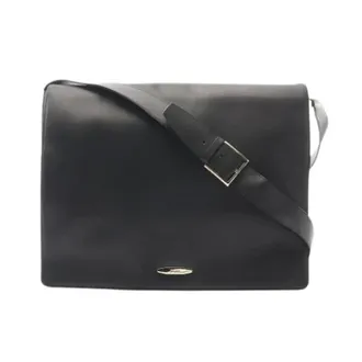 Ferragamo Pre-owned Cross Body Bags, male, Black, Size: ONE SIZE Pre-owned Leather Messenger Bag
